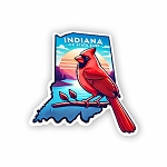 Red Cardinal Indiana State Bird Sticker (Peel N' Stick)